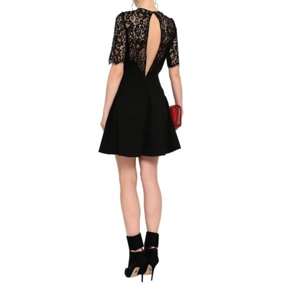 BA&SH Black Lace Open Back Verlaine Dress 10 NWT Elegant Coquette Cocktail Party - Picture 3 of 15
